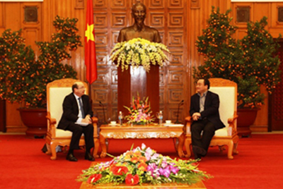 ທ່ານຮອງນາຍົກລັດຖະມົນຕີ  ຮ່ວາງຈູງຫາຍ ຕ້ອນຮັບຮອງປະທານທະນາຄານໂລກ